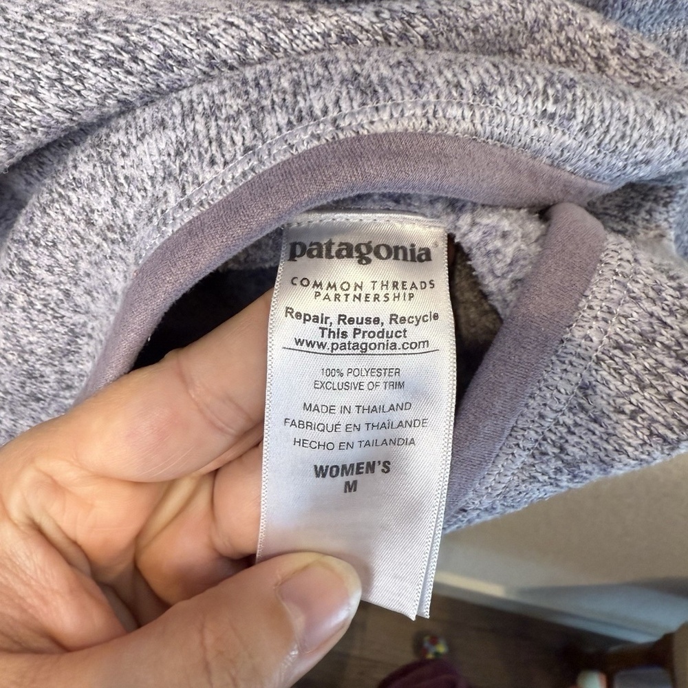 Women's Patagonia Better Sweater Zip Knit/ Fleece Pullover Sz M Purple - Picture 6 of 8